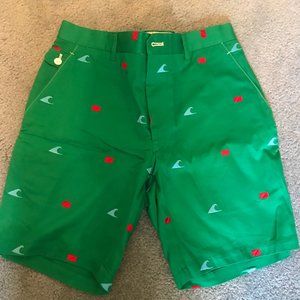 Thom Grey Nautical Flag Embroidered Shorts